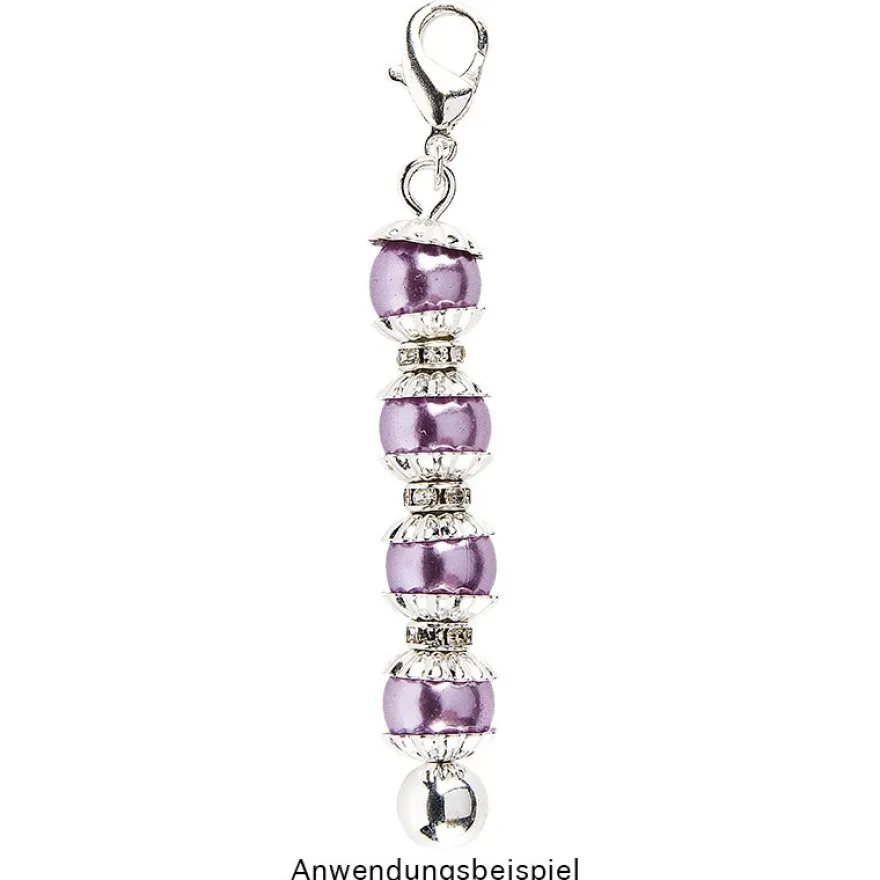 Wechselstäbe, Design 2, 6cm, Spitzenform: Kugel, silber, 5 Stück