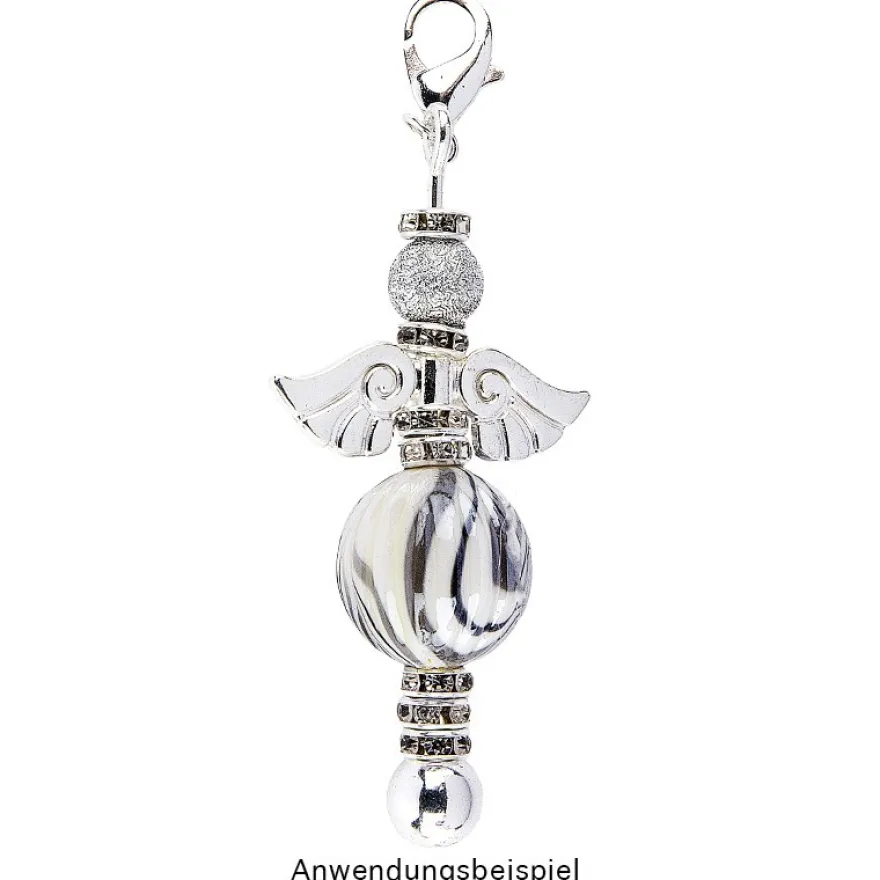 Wechselstäbe, Design 2, 6cm, Spitzenform: Kugel, silber, 5 Stück