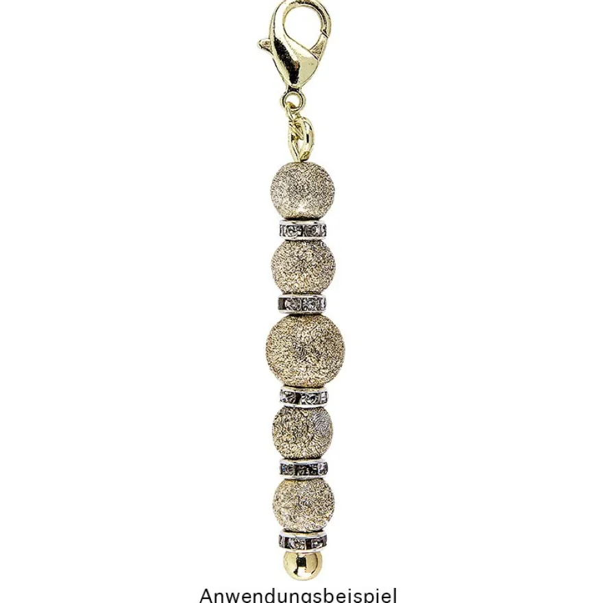 Wechselstäbe, Design 2, 6cm, Spitzenform: Kugel, hellgold, 5 Stück