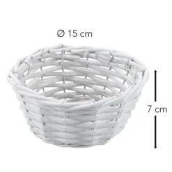 Weidenkorb, Ø15cm, 7cm hoch, weiß