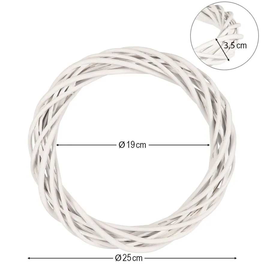 Weidenkranz, Ø 25cm, 3,5cm hoch, weiß