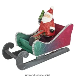 Weihnachtsmann mit Schlenkerbeinen & Tanne, 18cm hoch, Kantenhocker