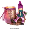 Windlichter mit Blumen-Ornamentik, 9,5cm hoch, mauve, 4 Stück