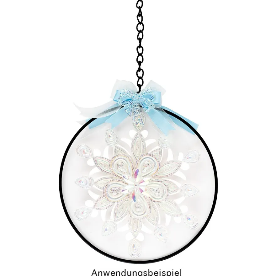 Windradfolien-Scheiben, Eiskristall 3, 17cm x 15cm, transparent, 500µ, 20 Stück