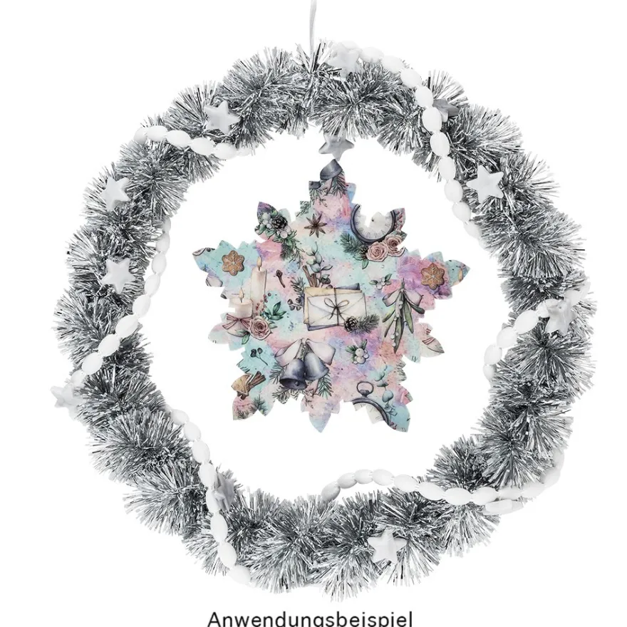Windradfolien-Scheiben, Eiskristall 1, 16cm x 15,5cm, transparent, 500µ, 20 Stück