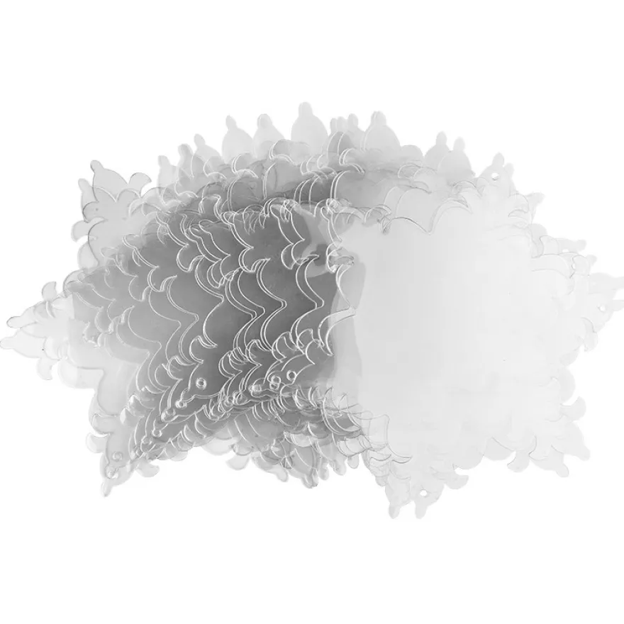 Windradfolien-Scheiben, Eiskristall 2, 16cm x 13,9cm, transparent, 500µ, 20 Stück