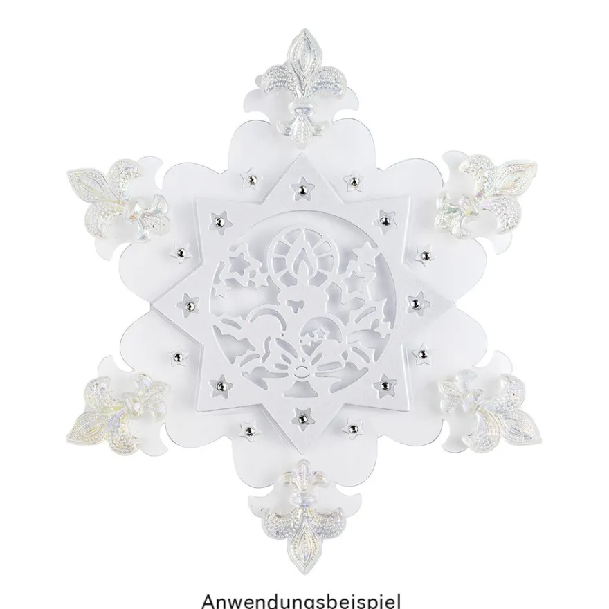 Windradfolien-Scheiben, Eiskristall 2, 16cm x 13,9cm, transparent, 500µ, 20 Stück