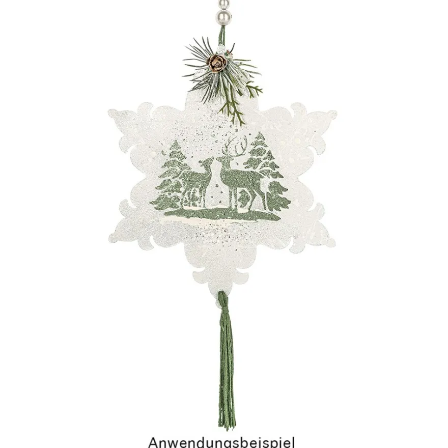 Windradfolien-Scheiben, Eiskristall 2, 16cm x 13,9cm, transparent, 500µ, 20 Stück