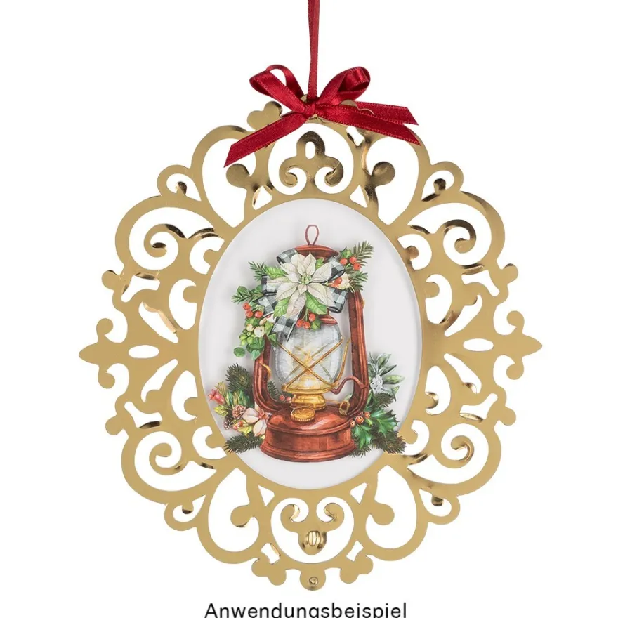 Windradfolien-Scheiben, Gold & Stanzornamentik, versch. Designs, 500µ, transparent, 20 Stück