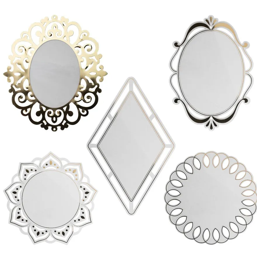 Windradfolien-Scheiben, Gold & Stanzornamentik, versch. Designs, 500µ, transparent, 20 Stück