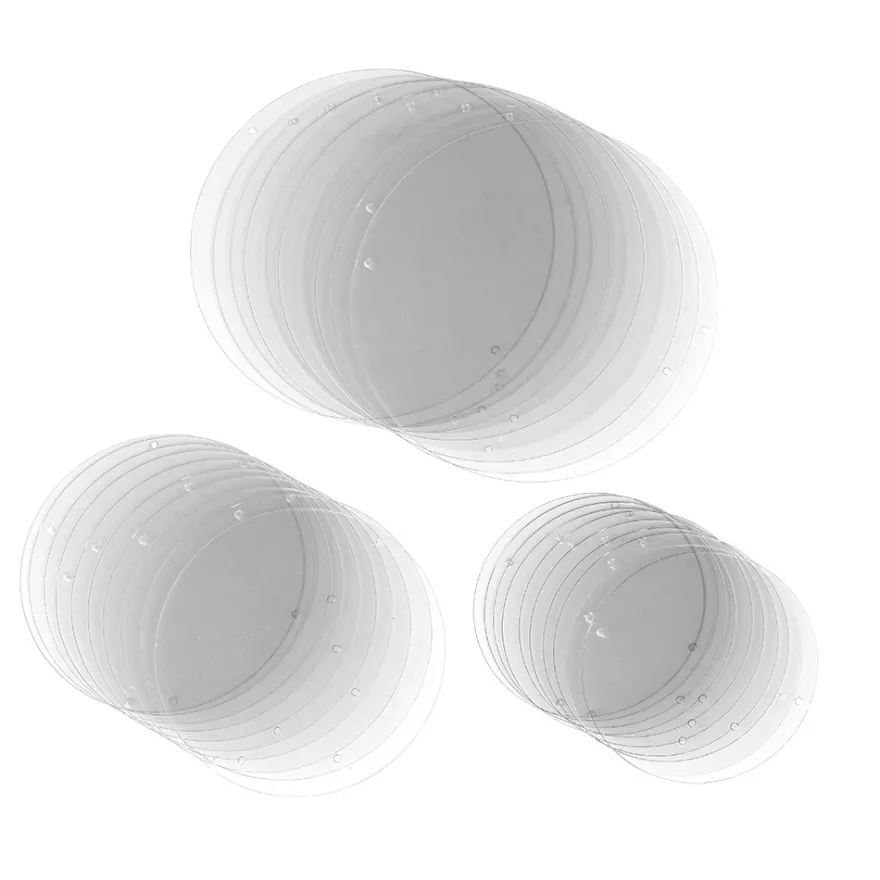 Windradfolien-Scheiben, Kreis,verschiedene Größen, transparent, 500µ, 30 Stück