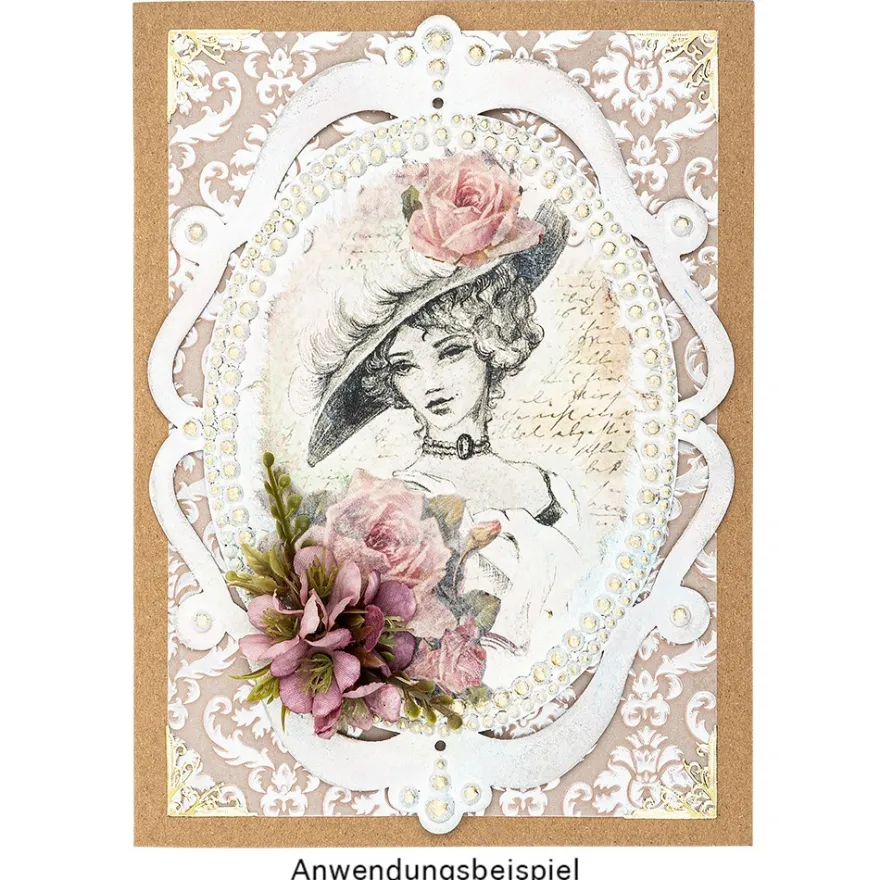 Windradfolien-Scheiben, mit Stanzornamentik, Oval 1, 13,8cm x 19cm, 500µ, transparent, 20 Stück