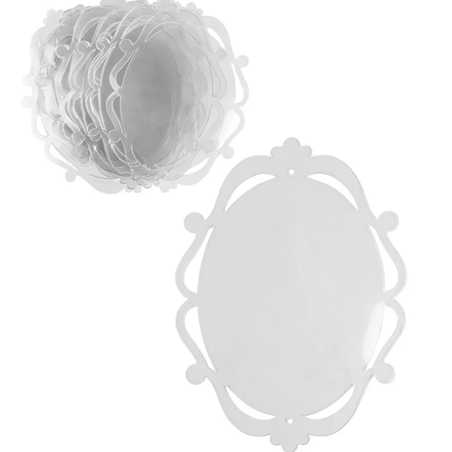 Windradfolien-Scheiben, mit Stanzornamentik, Oval 1, 13,8cm x 19cm, 500µ, transparent, 20 Stück