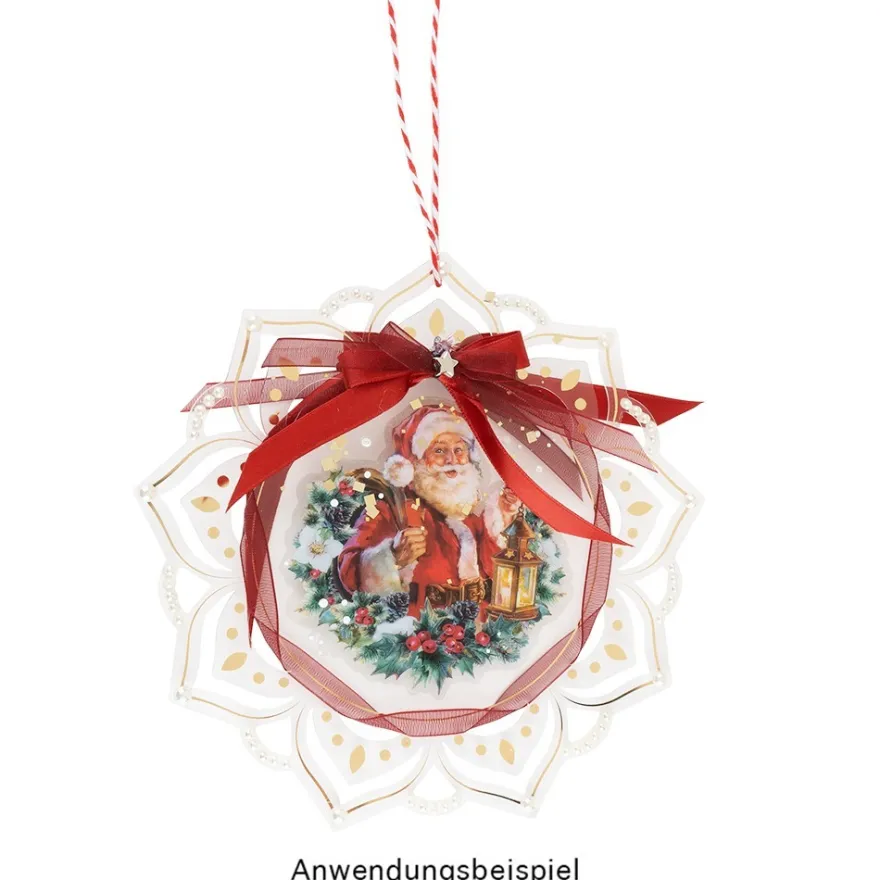 Windradfolien-Scheiben, mit Stanzornamentik, Blume, Ø 16cm, 500µ, transparent, 20 Stück