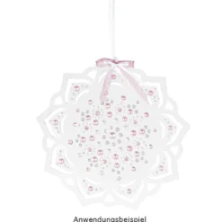 Windradfolien-Scheiben, mit Stanzornamentik, Blume, Ø 16cm, 500µ, transparent, 20 Stück