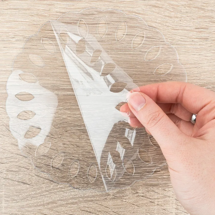 Windradfolien-Scheiben, mit Stanzornamentik, Kreis, Ø 16cm, 500µ, transparent, 20 Stück