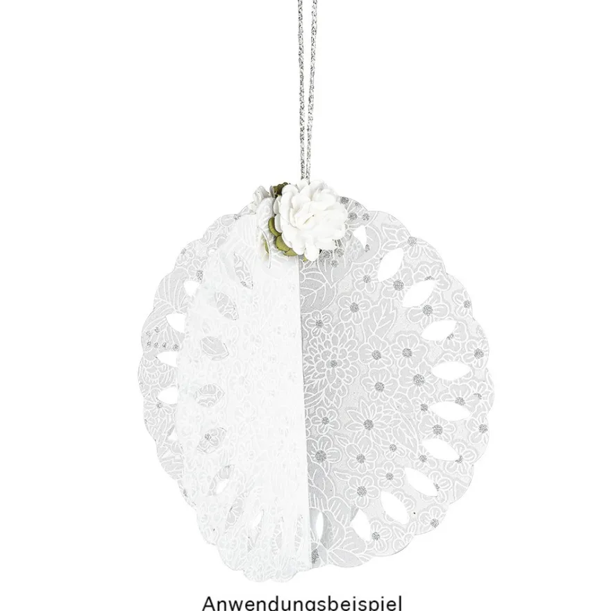 Windradfolien-Scheiben, mit Stanzornamentik, Kreis, Ø 16cm, 500µ, transparent, 20 Stück
