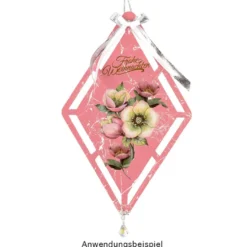 Windradfolien-Scheiben, mit Stanzornamentik, Raute, 15,1cm x 23,6cm, 500µ, transparent, 20 Stück