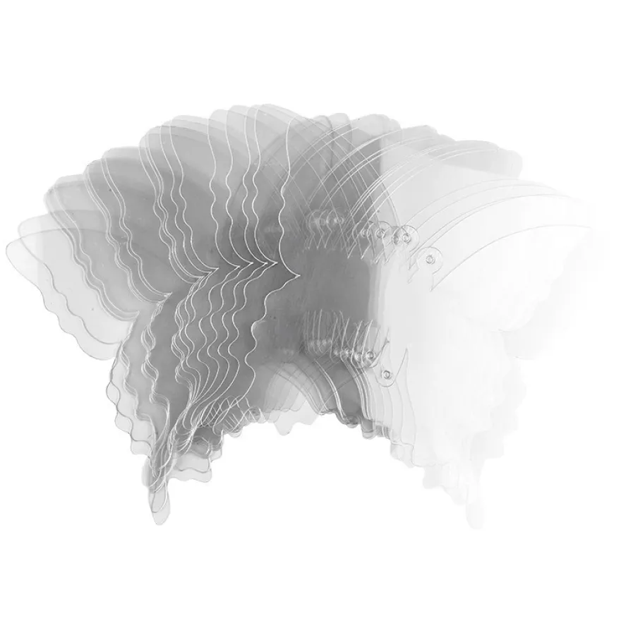 Windradfolien-Scheiben, Schmetterling, 16cm x 14,5cm, transparent, 500µ, 20 Stück