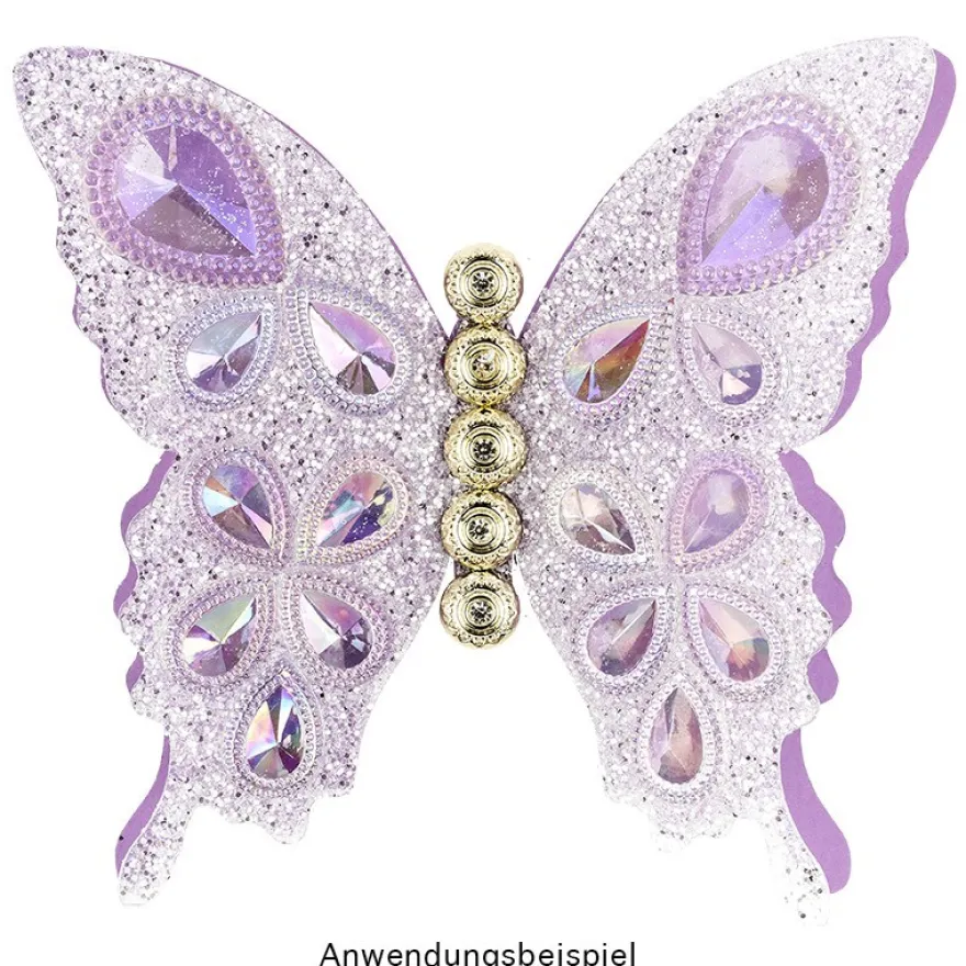 Windradfolien-Scheiben, Schmetterling, 16cm x 14,5cm, transparent, 500µ, 20 Stück