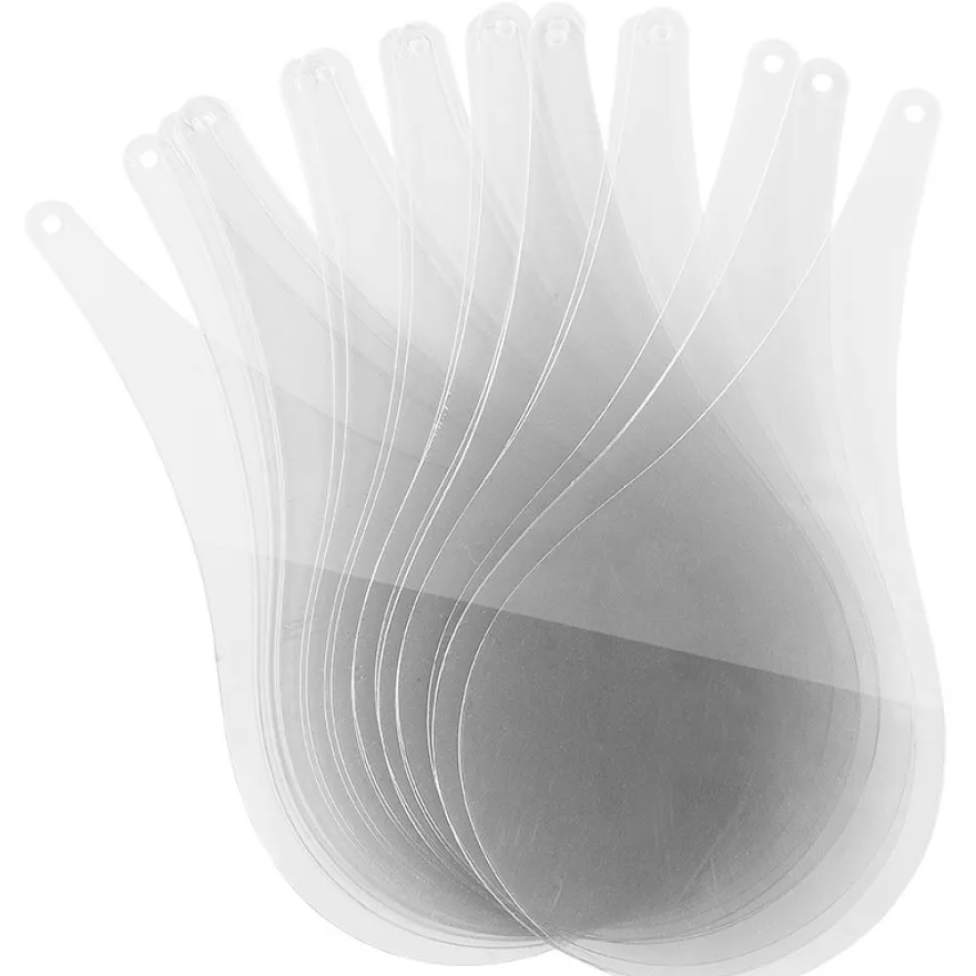 Windradfolien-Scheiben, Tropfen, 11,3cm x 22cm, transparent, mit Loch, 20 Stück