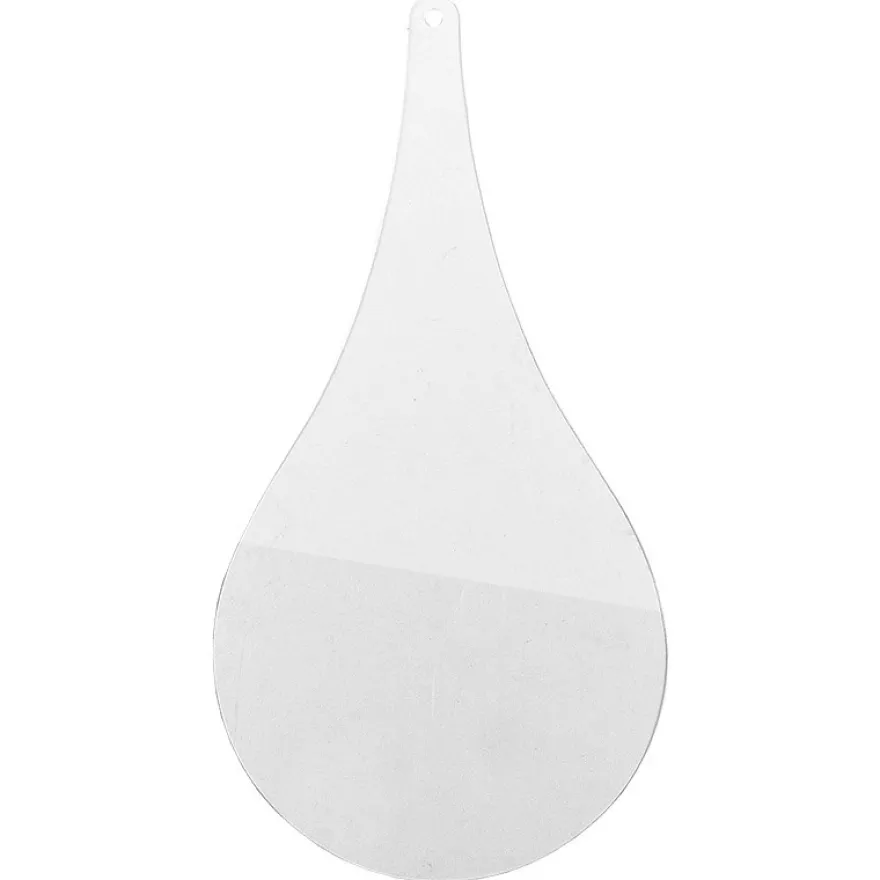 Windradfolien-Scheiben, Tropfen, 11,3cm x 22cm, transparent, mit Loch, 20 Stück