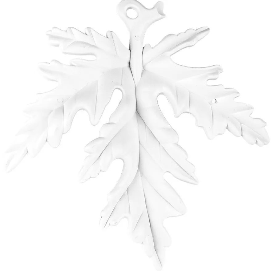 Winter-Deko, Rohling, Blatt, 17cm x 17cm, weiß, 4 Stück