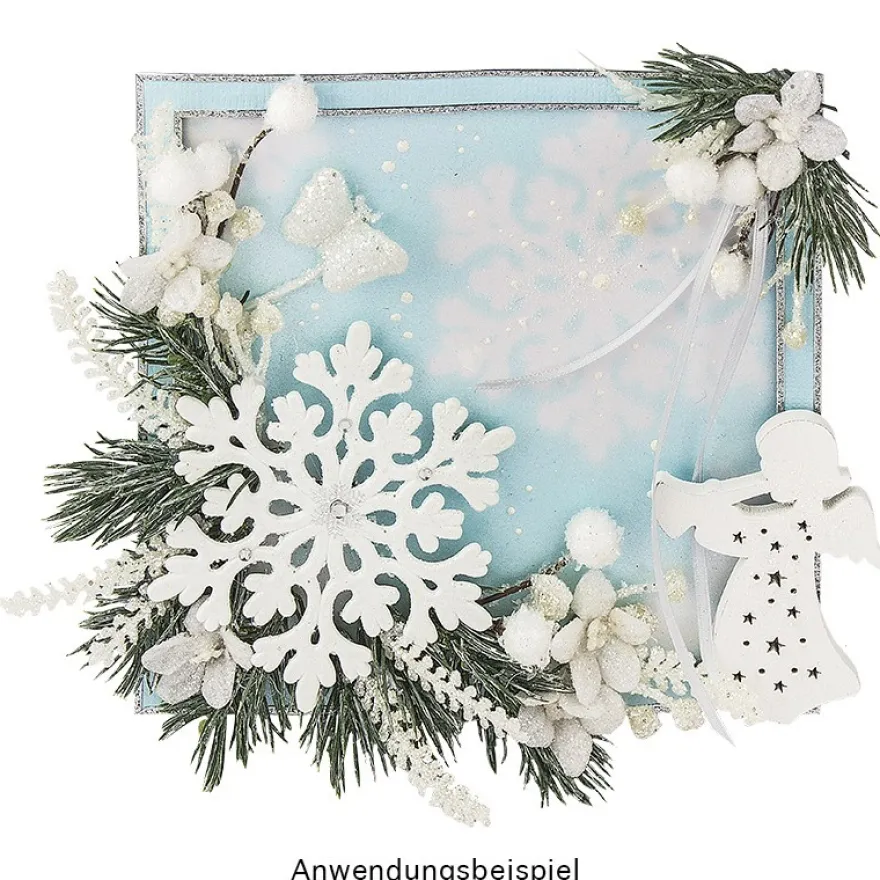 Winter-Deko, Rohling, Eiskristall 1, Ø 9,5cm, weiß, 14 Stück