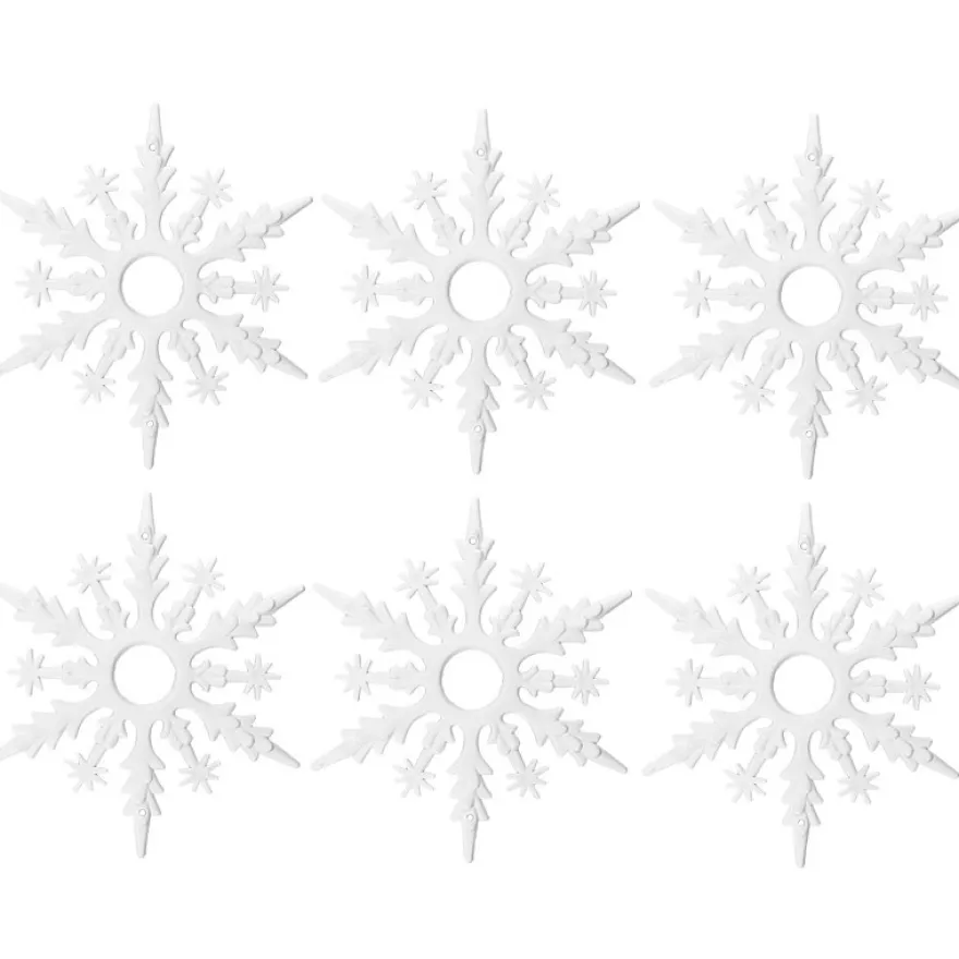 Winter-Deko, Rohling, Eiskristall 3, Ø 14,7cm, weiß, 6 Stück