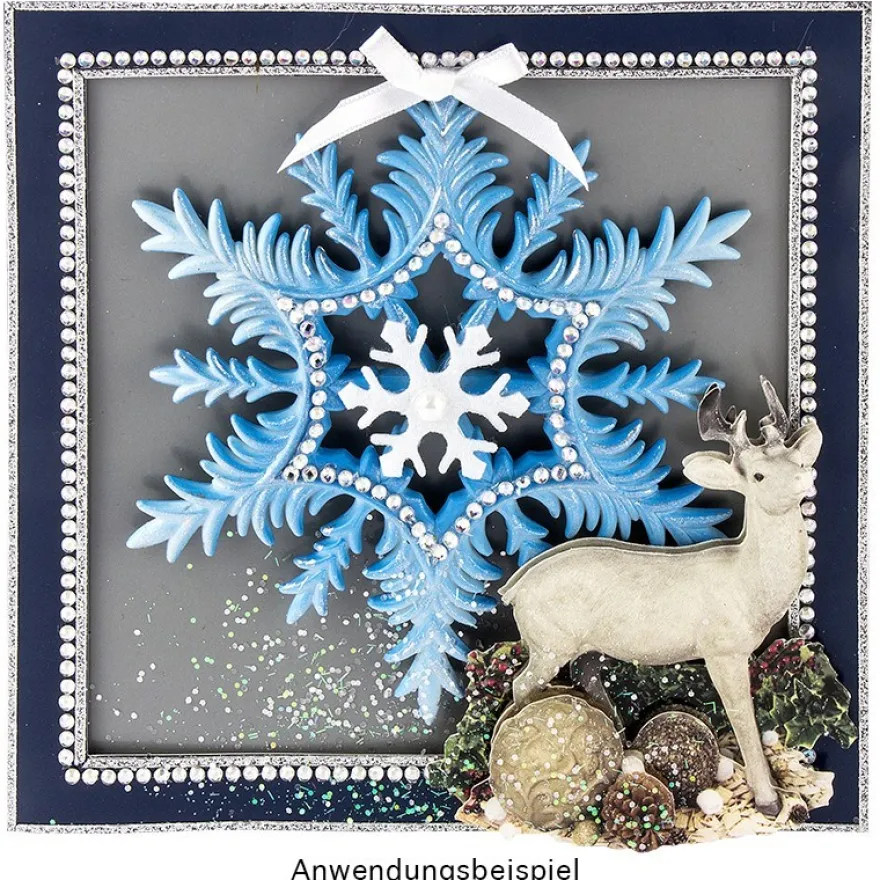 Winter-Deko, Rohling, Eiskristall 4, Ø 13cm, weiß, 6 Stück