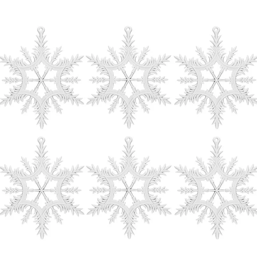 Winter-Deko, Rohling, Eiskristall 4, Ø 13cm, weiß, 6 Stück