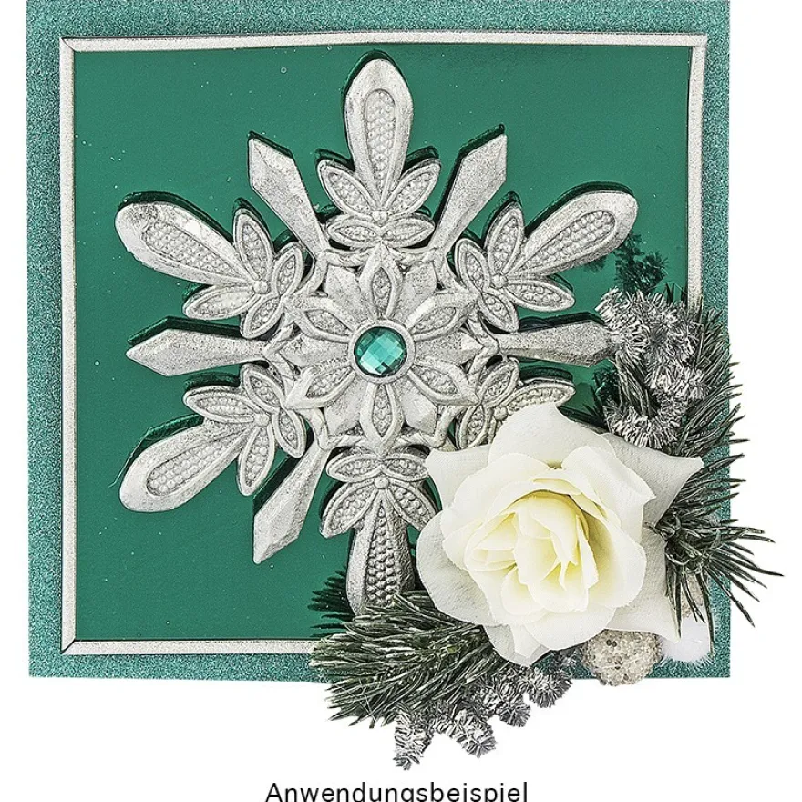 Winter-Deko, Rohling, Eiskristall 2, Ø 13,5cm, weiß, 7 Stück