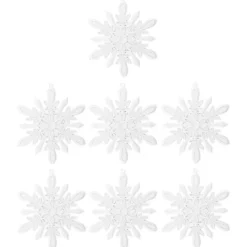 Winter-Deko, Rohling, Eiskristall 2, Ø 13,5cm, weiß, 7 Stück