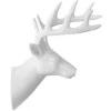 Winter-Deko, Rohling, Hirschkopf 1, 6,5cm x 7,5cm x 10,5cm, weiß, 4 Stück