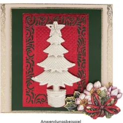Winter-Deko, Tannenbaum 1, Rohlinge, 7cm x 12cm, weiß, 8 Stück