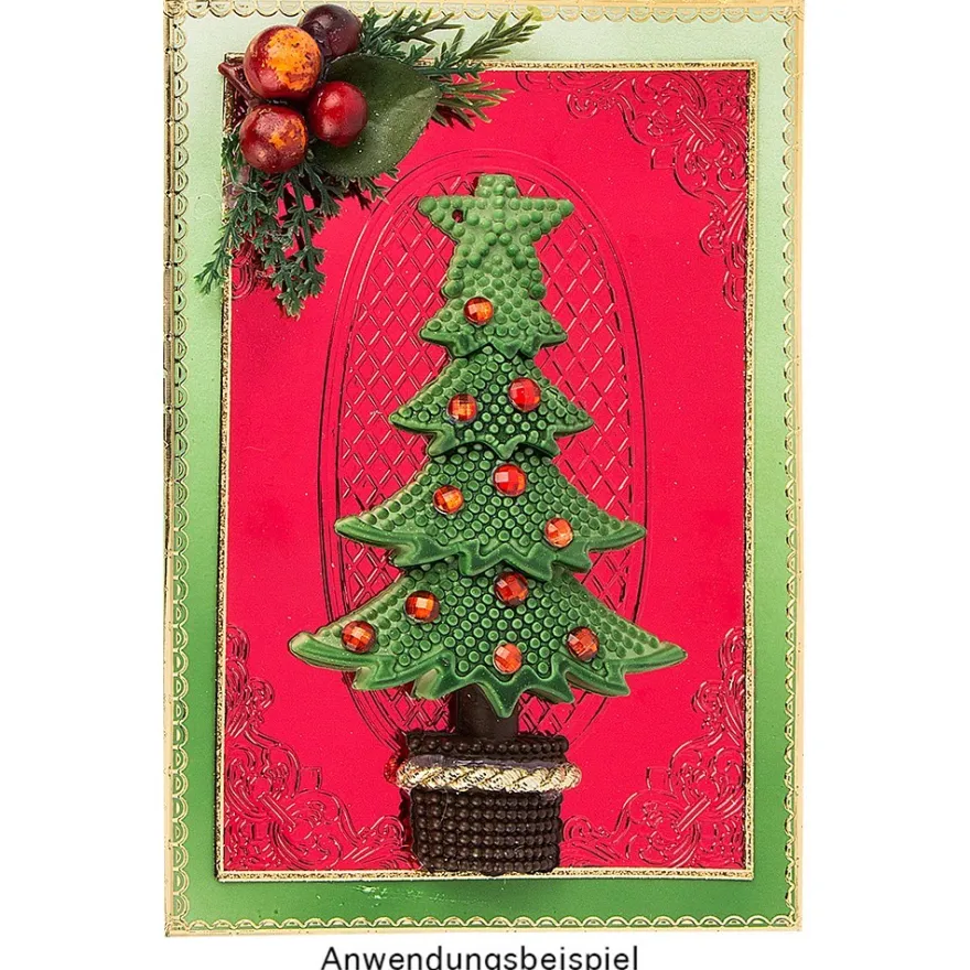 Winter-Deko, Tannenbaum 1, Rohlinge, 7cm x 12cm, weiß, 8 Stück