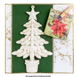 Winter-Deko, Tannenbaum 3, Rohlinge, 9,5cm x 10cm, weiß, 3 Stück