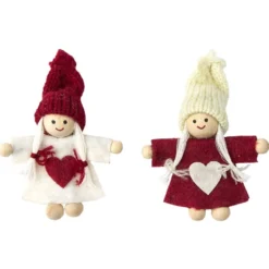 Winter-Püppchen, Design 8 "Resi", 8,5cm hoch, 2 Stück