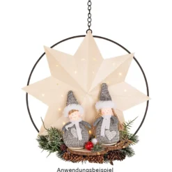 Winter-Püppchen, Ella & Linus, 15cm hoch, zum Hinstellen, grau-meliert, 2 Stück