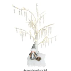 Winter-Püppchen, Ella & Linus, 15cm hoch, zum Hinstellen, grau-meliert, 2 Stück