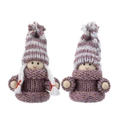 Winter-Püppchen, Emilia & Noah, 7cm hoch, 2 Stück