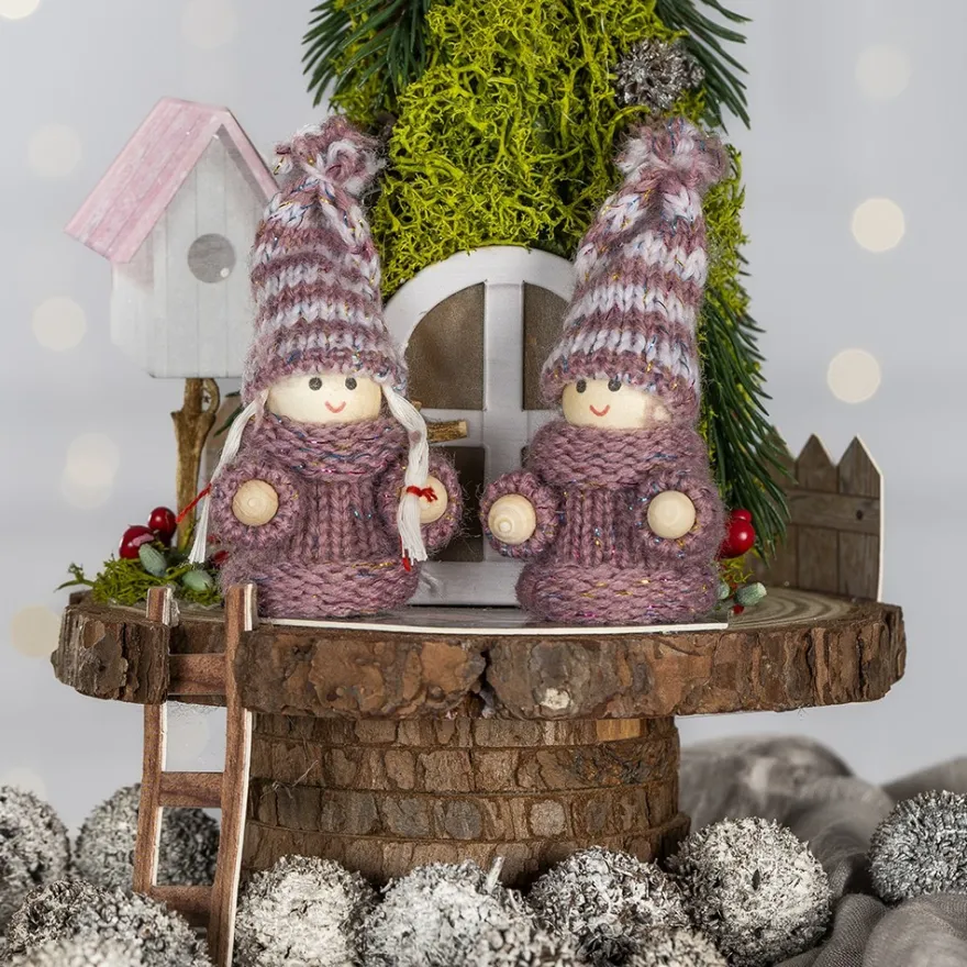 Winter-Püppchen, Emilia & Noah, 7cm hoch, 2 Stück