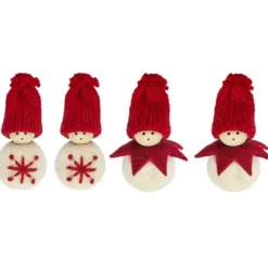 Winter-Püppchen, Finchen, 6,5cm hoch, 4 Stück