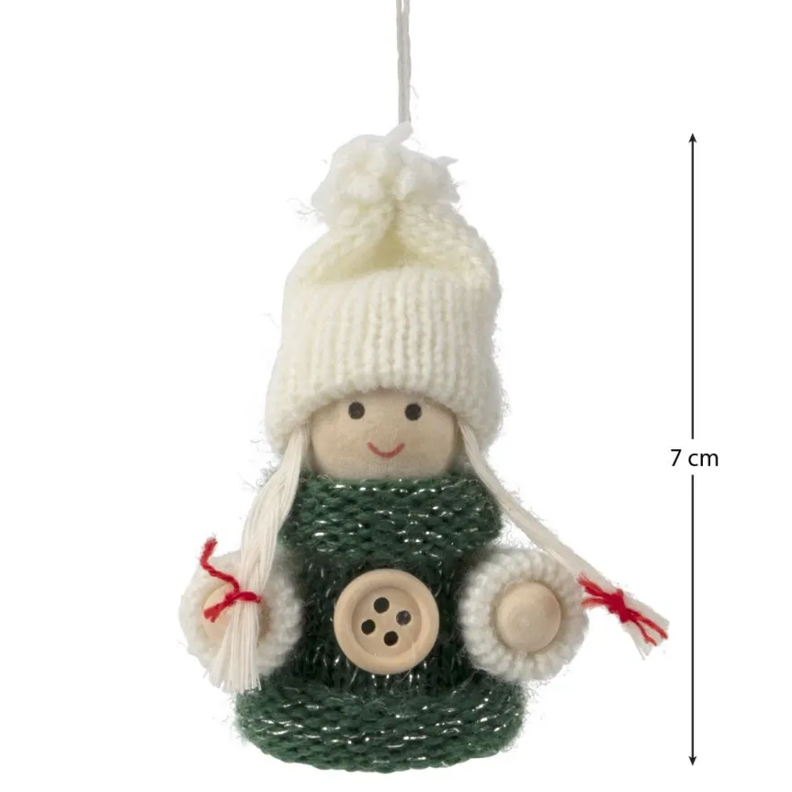 Winter-Püppchen, Frida & Jannis, 7cm hoch, 4 Stück