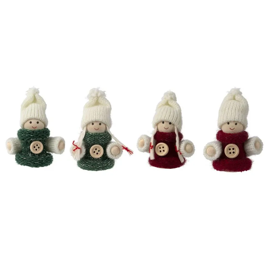 Winter-Püppchen, Frida & Jannis, 7cm hoch, 4 Stück
