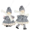 Winter-Püppchen, Ida & Piet, 15cm hoch, grau/creme, 2 Stück
