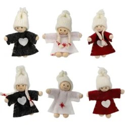 Winter-Püppchen, Polly & Alvin, 8cm hoch, 6 Stück