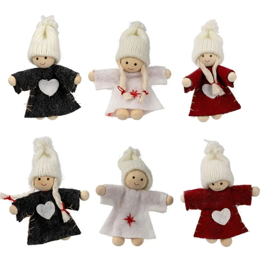 Winter-Püppchen, Polly & Alvin, 8cm hoch, 6 Stück