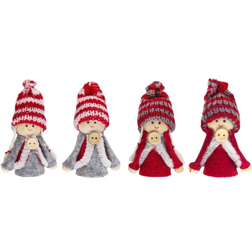Winter-Püppchen, Sofie & Piet, 7cm hoch, 4 Stück