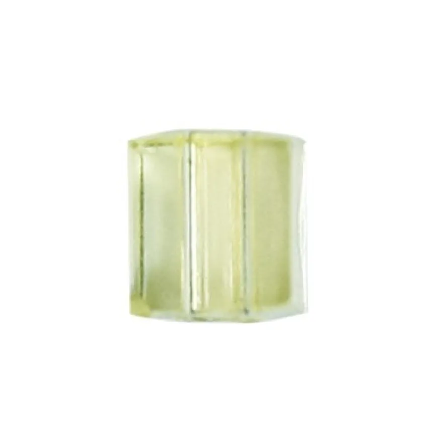 Würfel-Perlen, transparent, 5mm, gelb, 100 Stück